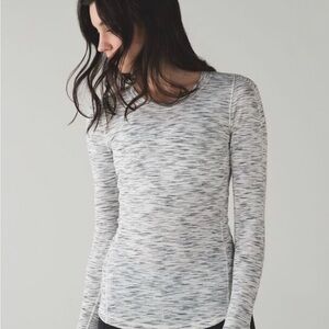 Lululemon wee are from space nimbus grey white long sleeve shirt 12